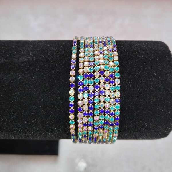 Bracelet strass sur mesure-Plusieurs coloris différents disponibles