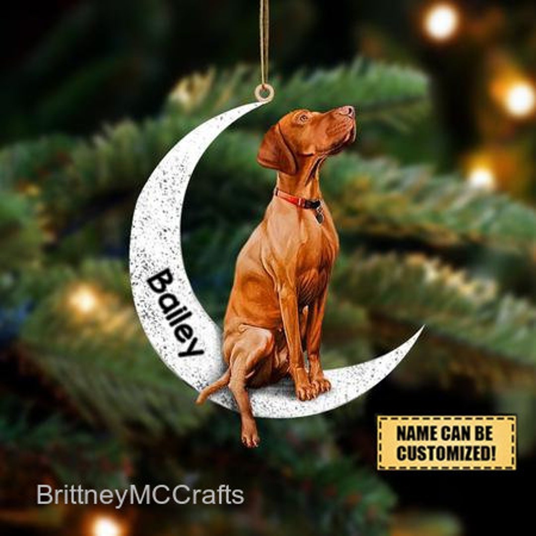 Personalized Vizsla Christmas Hanging Ornament Christmas Tree Etsy