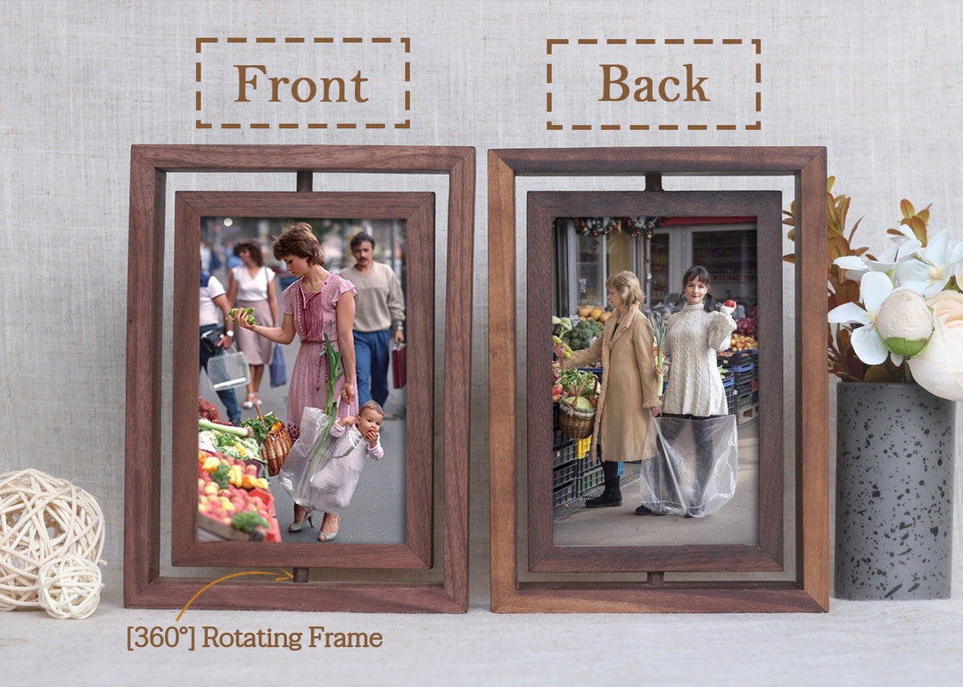 Now Frame Then and Now Rotation Wooden Frame My Girls Picture Frame - Etsy