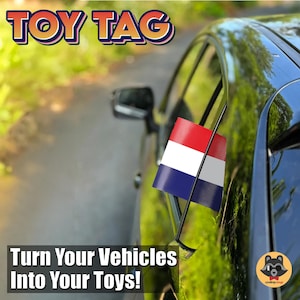 French Flag TOY TAG, Car Decal for France Lovers, Handmade, 3M Tape and Alcohol Wipe, Easy to install