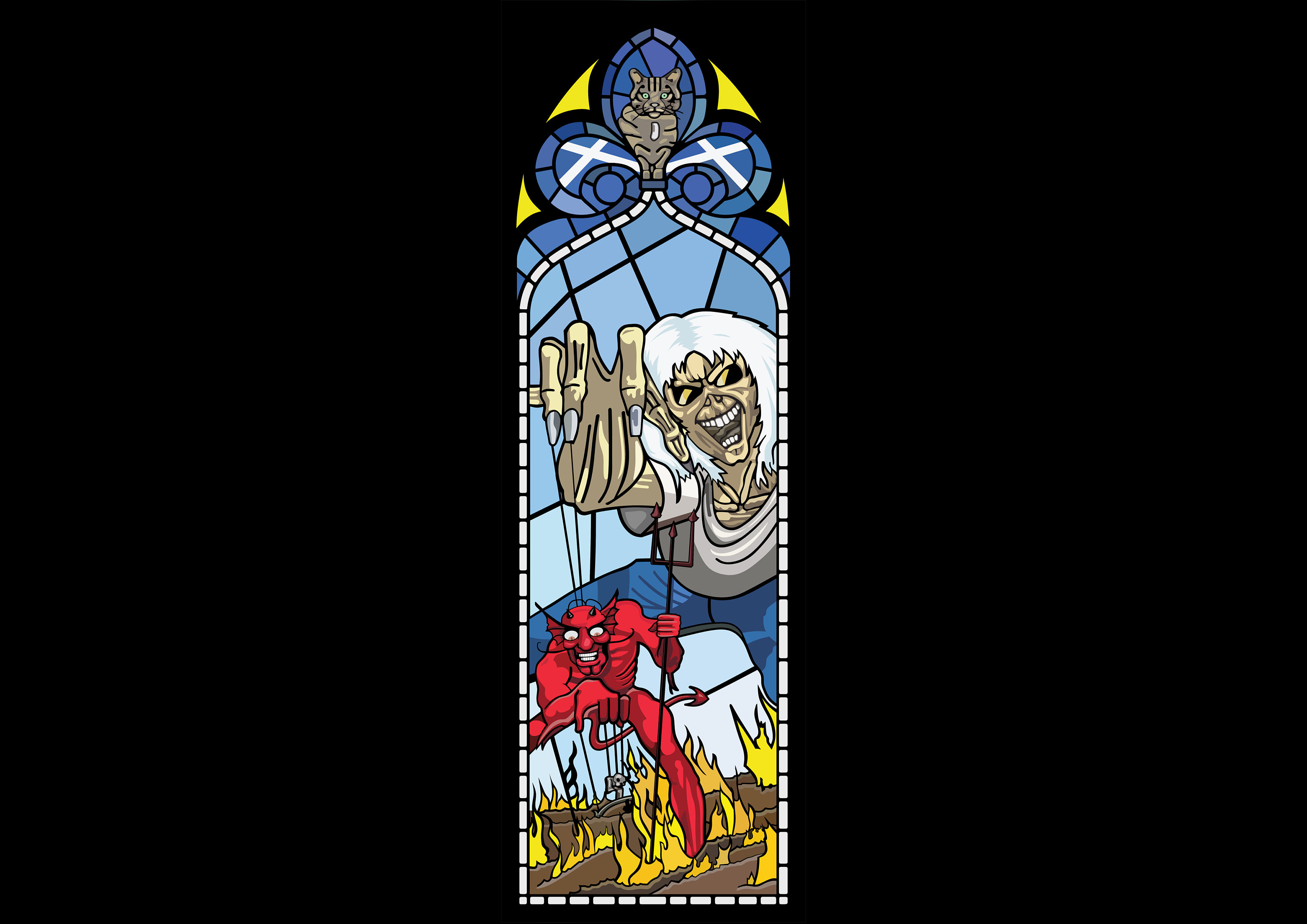 Iron Maiden Eddie Stained Glass 3 - Etsy