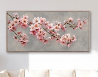 Pink Cherry Blossom Canvas Wall Art | Sakura in Bloom Decor