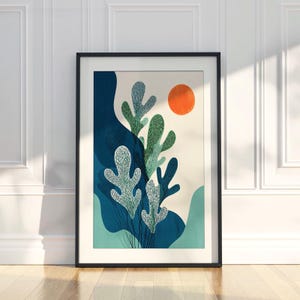 Sun Over Seaweed – Japanese Inspired Stylised Wall Art Print