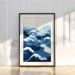 Eternal Waves – Japanese Inspired abstract Ocean Wall Art Print