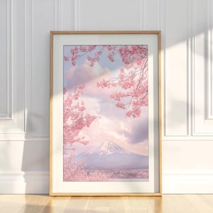 春の富士山 – 桜を背景にした風景