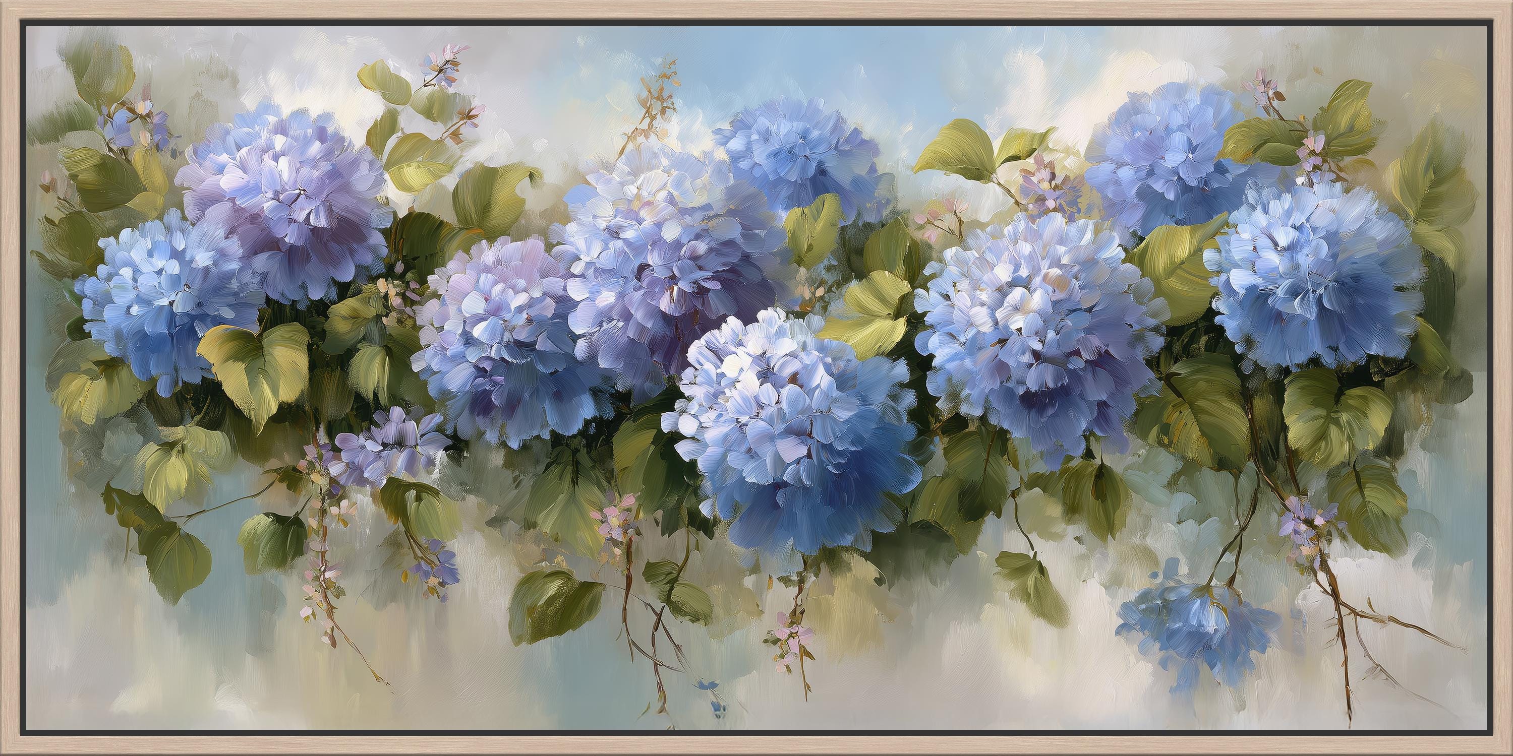 Blue Hydrangea Canvas Wall Art | Purple Floral Wall Decor - Etsy Australia