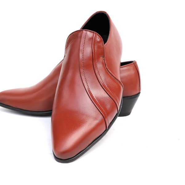 Zapato para hombre de cuero genuino marrón hecho a mano de alta calidad estilo Oxford descalzo elegante y de calidad premium