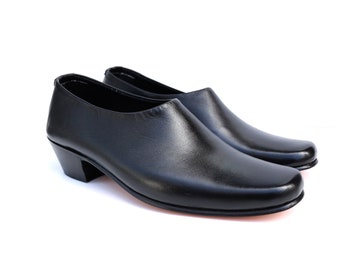 Black Handmade Men’s Leather Genuine Luce Up Shoes Handcraft Top Quality Barefoot Oxford Shoes Elegant Premium Quality Men's Shoe