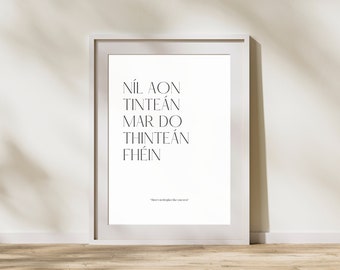 IRISH WALL ART - Print as Gaeilge, Proverb, Saying, Quote