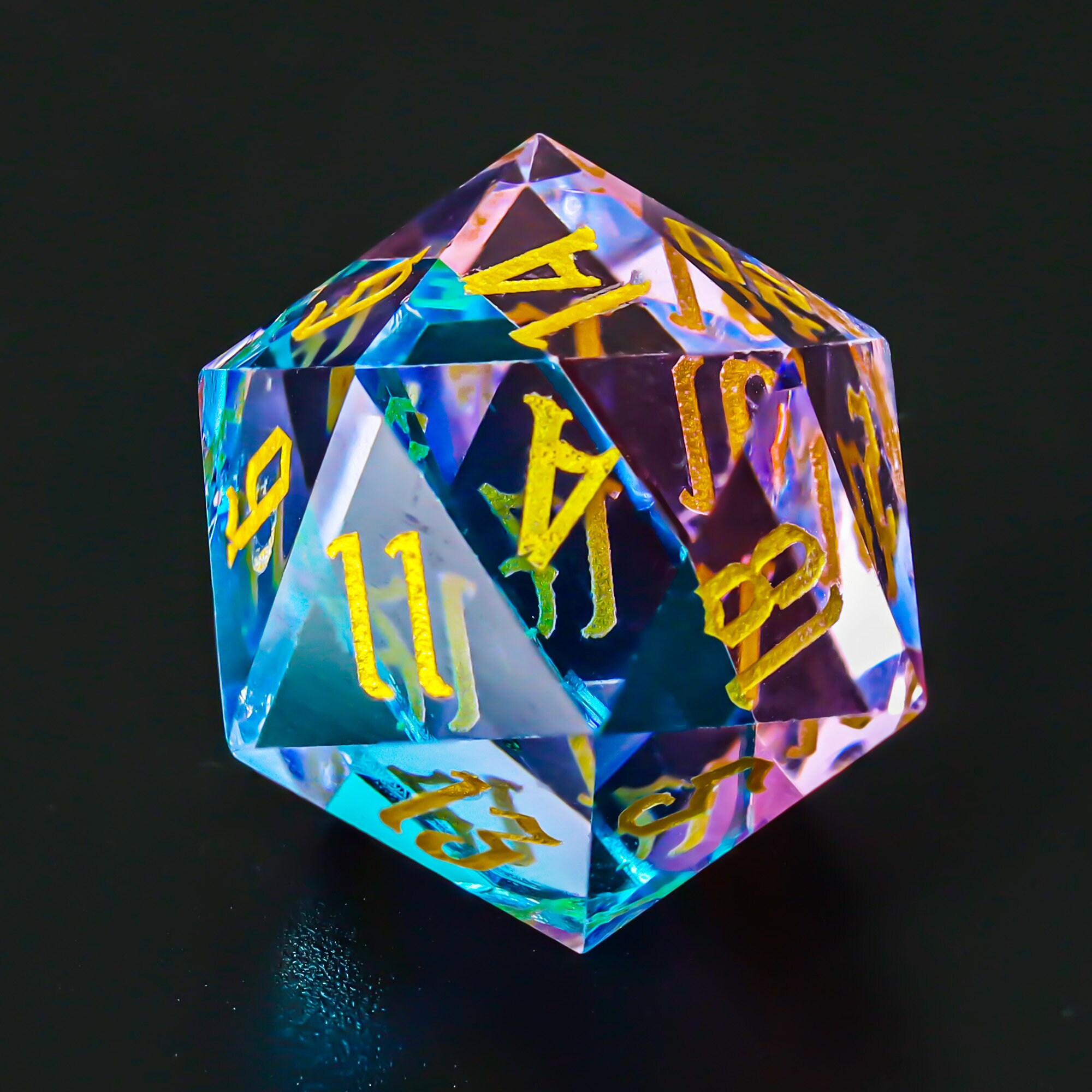 Handmade Dnd Dice Set Full Set K9 Glass Dice Double Colors Etsy