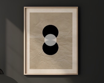 Japandi Geometric Wall Art: Wabi Sabi Scandi Decor (Digital Download)