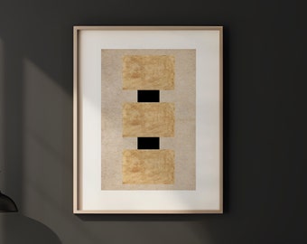 Japandi Geometric Wall Art: Wabi Sabi Scandi Decor (Digital Download)
