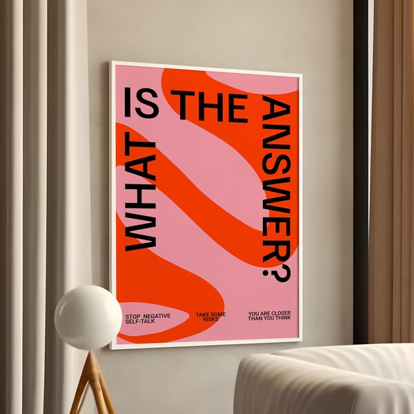 Y2K Poster l Modern Art Print l Typography Poster l Motivational Wall Art l Maximalist Poster l Graphic Aesthetic l Eclectic Art Print Pink