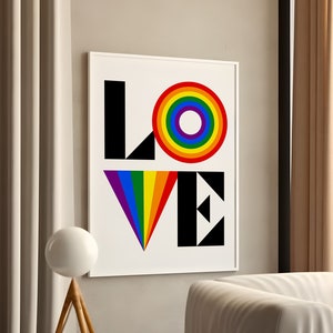 Pride LOVE Art Print: LGBTQ Rainbow Wall Decor (Digital Download)