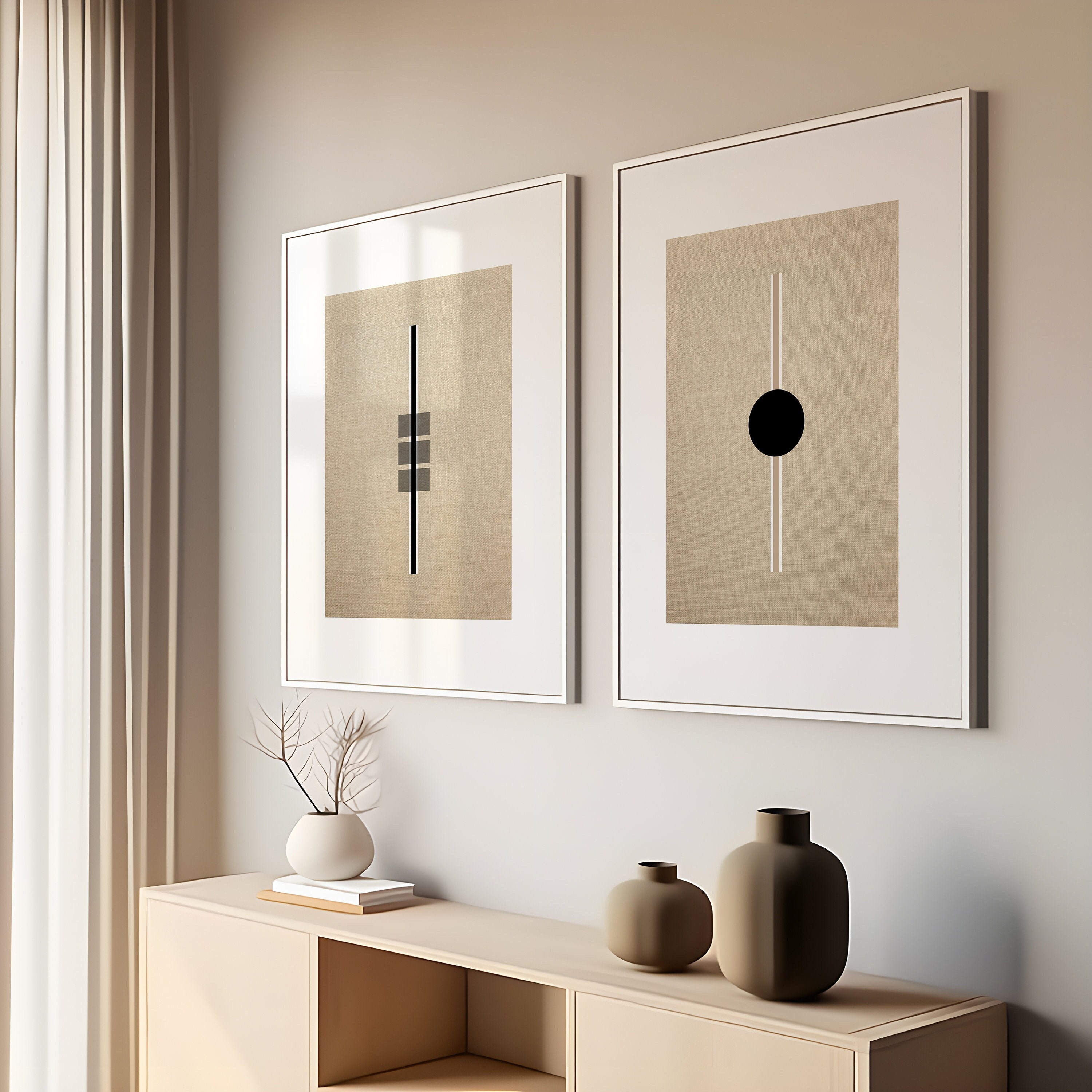 Japandi Wall Art Set: Minimalist Wabi Sabi Decor (digital Art) - Etsy