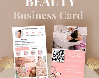Instagram Business Cards DIY Canva Digital Business Cards Beauty Templates IG Business Cards Pink Business Cards IG Influencer Cards 2025