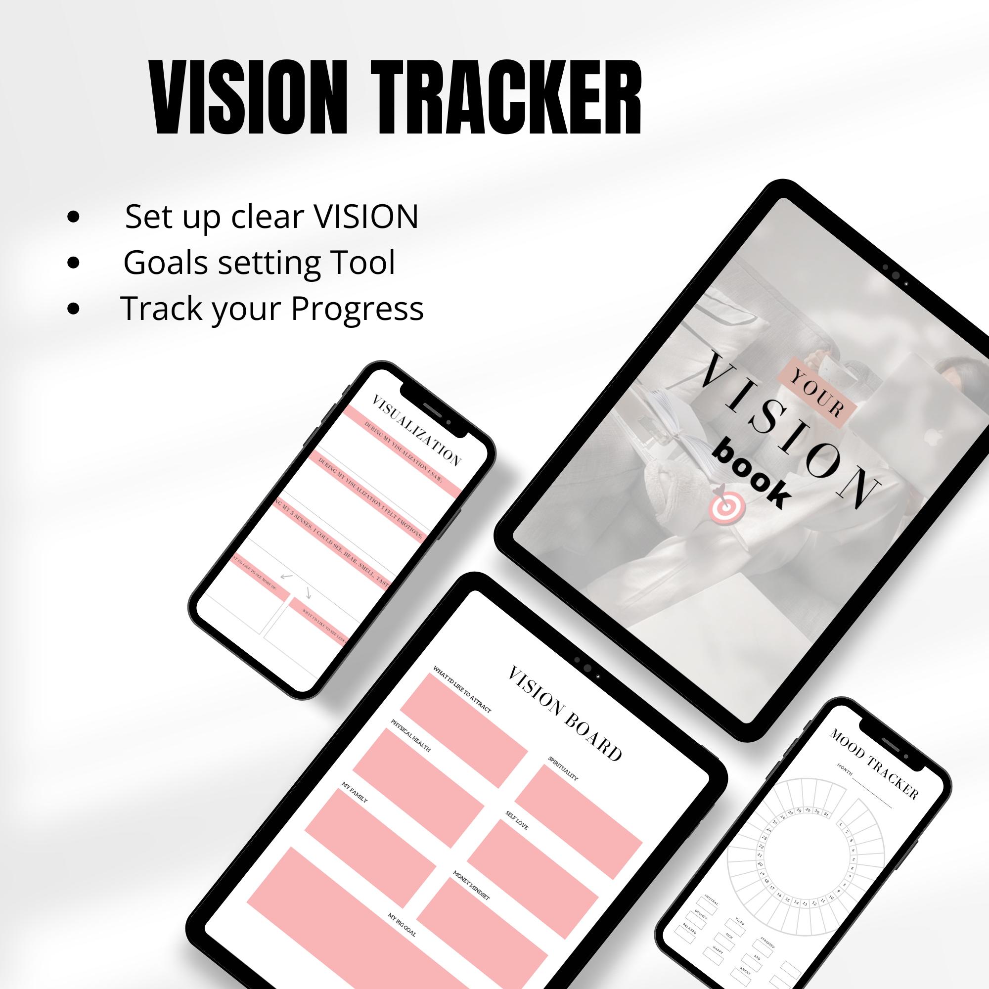 Vision Planner Book Affirmation Goals PlannerMinimalistic Undated Planner for iPad • A simple and essential daily planner 2025