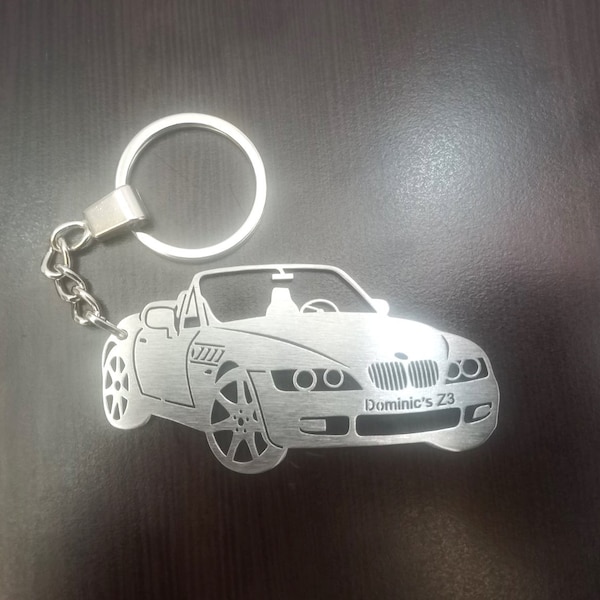 Custom car keychain for Z3, stainless steel key ring for birthday gift with individual text