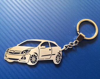 Llavero de coche personalizado para Opel Astra C, llavero de acero inoxidable para regalo de cumpleaños con texto individual