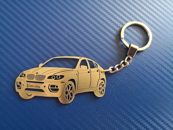 Custom Car Keychain for BMW X6 Stainless Steel Key Ring for