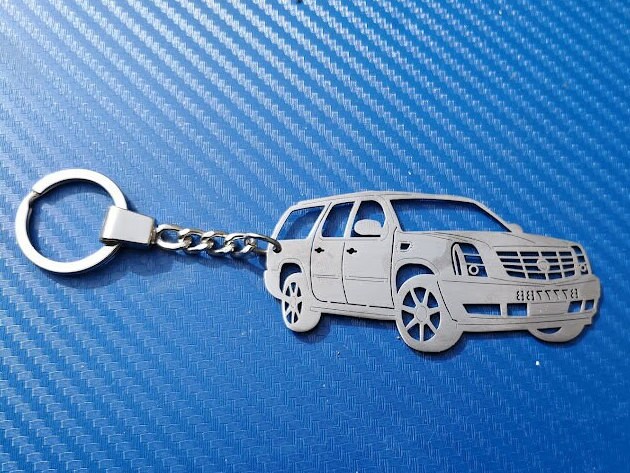 Custom Cadillac Escalade Car Keychain Stainless Steel Key Ring