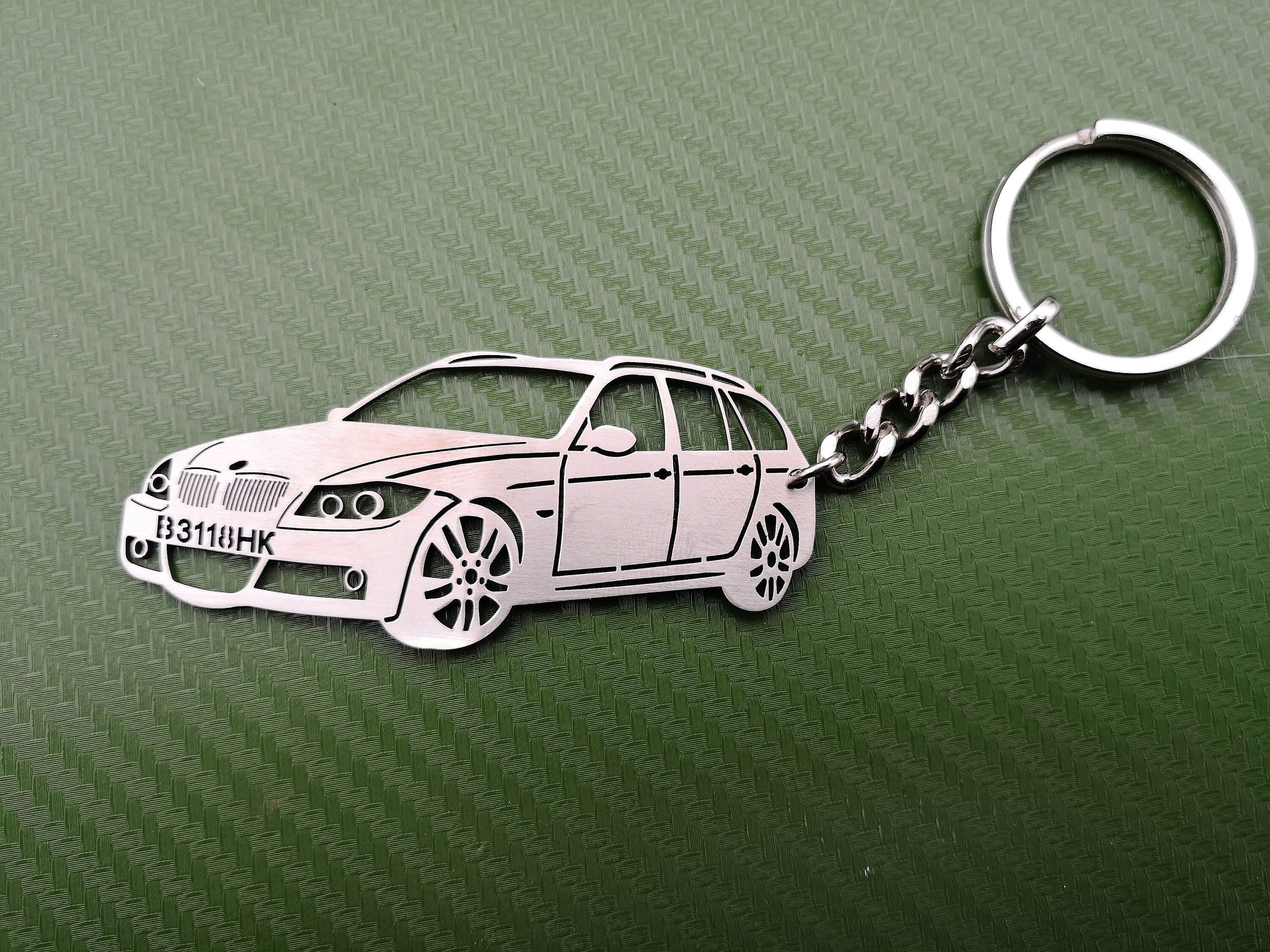 Custom Car Keychain for BMW E91 Stainless Steel Key Ring for Birthday Gift With Individual Text Etsy