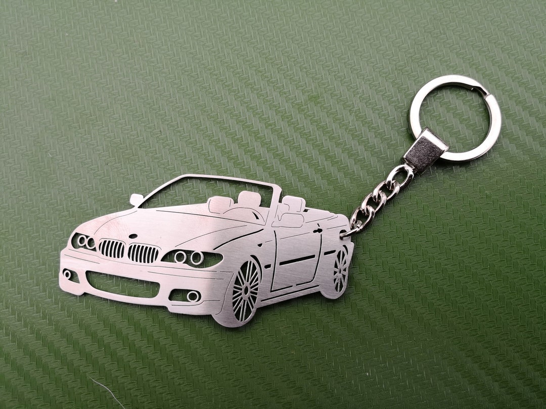 Custom Car Keychain for BMW E46 Cabrio, Stainless Steel Key Ring for ...