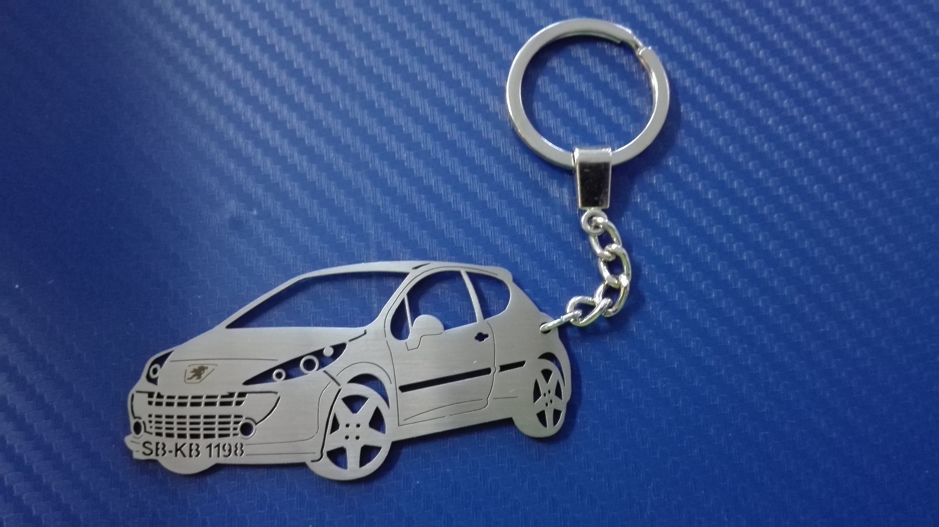 Custom Peugeot 207 Car Keychain Stainless Steel Key Ring for Birthday Gift With Individual Text Etsy UK