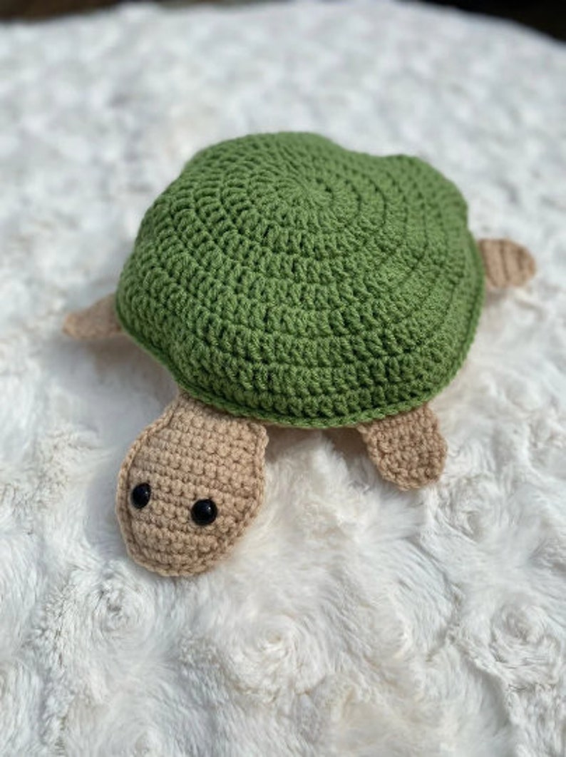 Handgestricktes Plüschtier Schildkröte – Ca. 10x5 Cm, Baumwolle, Emotionale Unterstützung Für Kinder