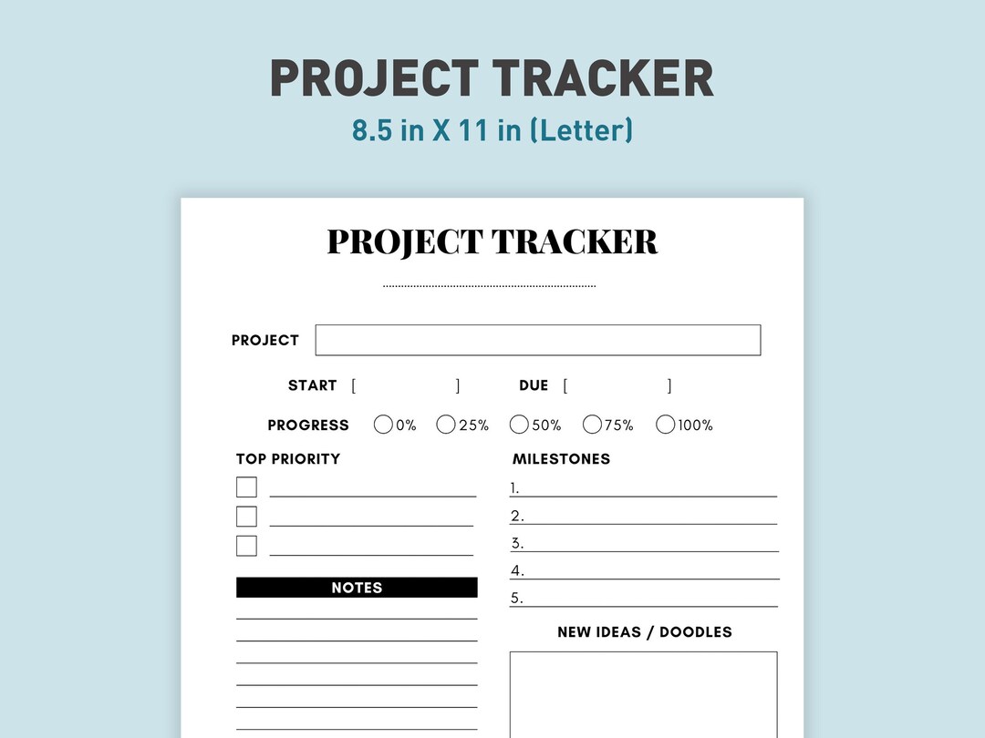 Printable Project Tracker, Project Planner Template, Task Manager Sheet ...