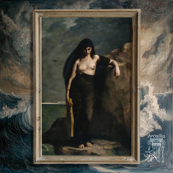 Sappho by Charles Mengin Poster, Ancient Greece Portrait Print