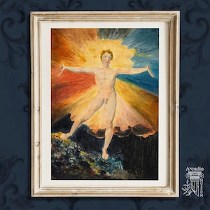 Lámina artística de William Blake, póster de Albion Rose, libro grande de diseños