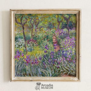The Artist’s Garden In Giverny, Claude Monet Poster, Impressionist Art Print, Blossoming Flowers Vintage Painting, Spring Landscape