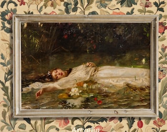 Ophelia Print, Friedrich Heyser Painting, Pre-Raphaelite Giclée Poster