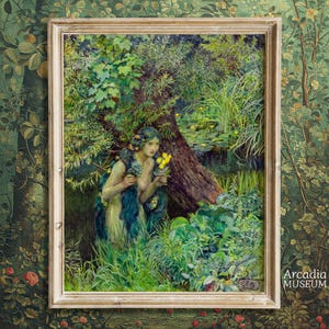 Waldnymphe Kunstdruck, Dryade Poster, Frau in der Natur