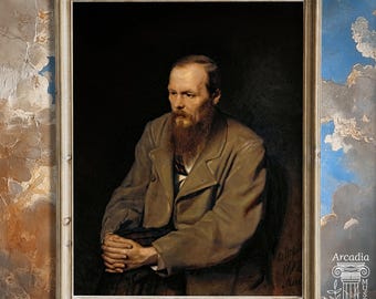 Fiodor Dostoïevski, tableau de Vasily Perov, affiche de littérature russe, cadeau livresque, portrait de l'écrivain, impression giclée