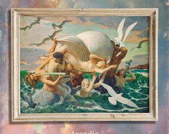The Birth of Venus, John Bulloch Souter Poster, Goddess Art, Aphrodite Print, Ancient Greece Wall Art, Mythology Print, Vintage Painting