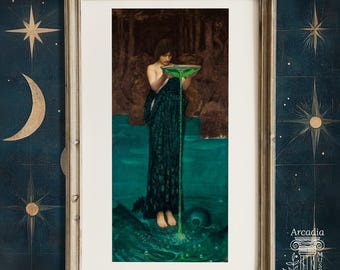 Circe Invidiosa Print, John William Waterhouse, Greek Mythology Art