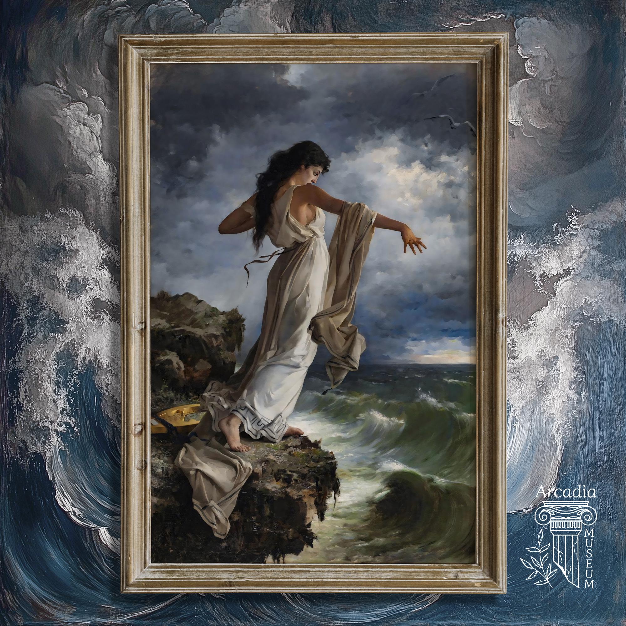 Death of Sappho Art Print, Miguel Carbonell Selva, Sapphic Vintage