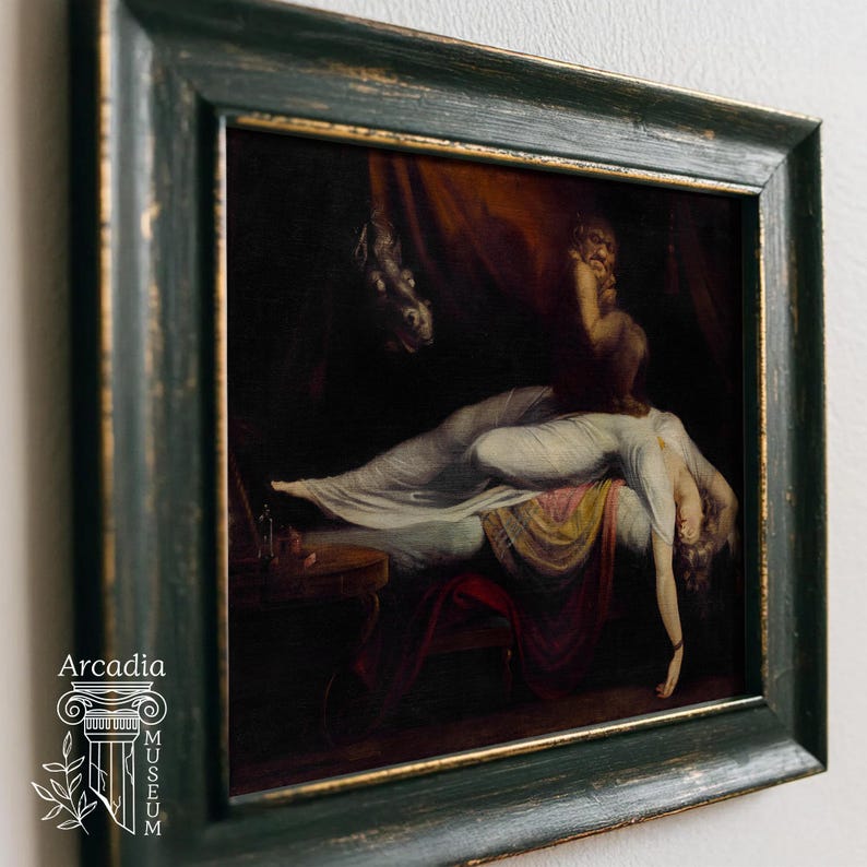 The Nightmare Print, Fuseli Füssli Painting, Dark Academia Poster, Moody Baroque Art, Gothic Decor image 5