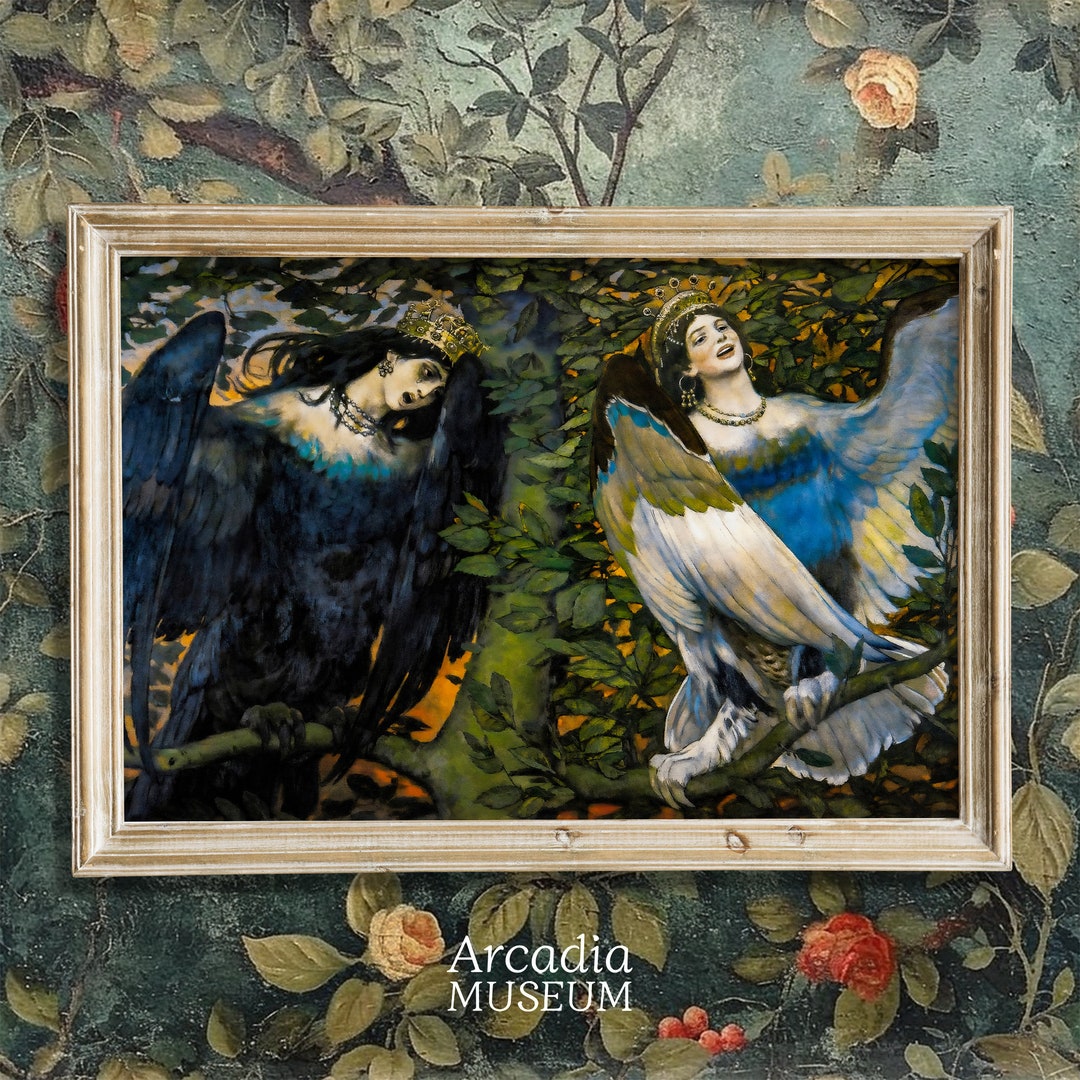 Sirin and Alkonost Large Print, Viktor Michailowitsch Wasnezow Poster ...