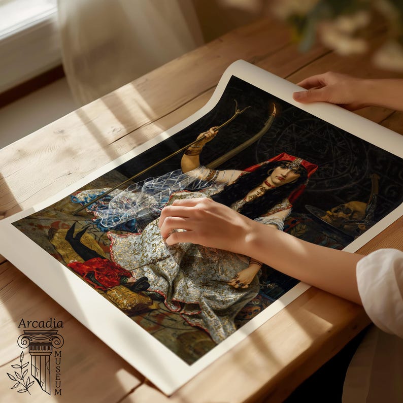 The Sorceress, Georges Merle Art Print, Witch Poster, Witchcraft Vintage Painting image 8