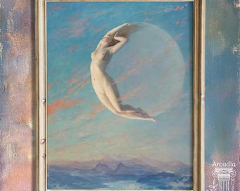 Selene by Albert Aublet, 1880, Musem Quality Print, Moon Goddess Art