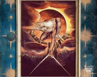 William Blake Urizen Ancient of Days Giclée Print, Genesis Art Poster