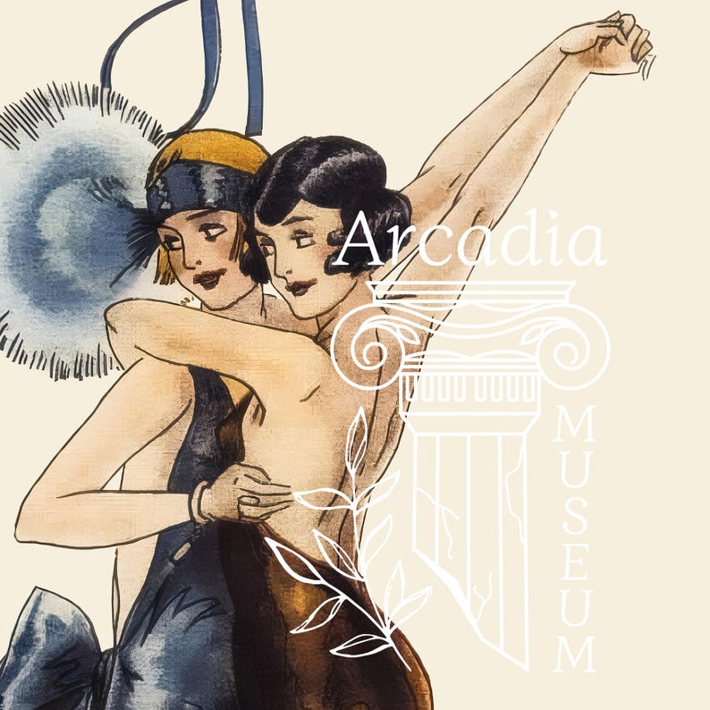 Vintage lesbische kunstprint, retroposter jaren 1920 Berlijn, art deco, cadeau saffier afbeelding 8