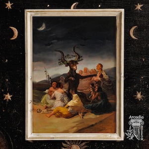 Witches&#39; Sabbath, Francisco Goya Painting, Witchcraft Art Print, Giclée Poster, Coven Ritual, Satan As A Goat