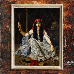 The Sorceress Art Print, Witch Poster, Witchcraft Vintage Painting