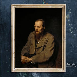 Fyodor Dostoevsky Portrait, Dostoevsky Print, Russian Literature Poster, Bookish Gift
