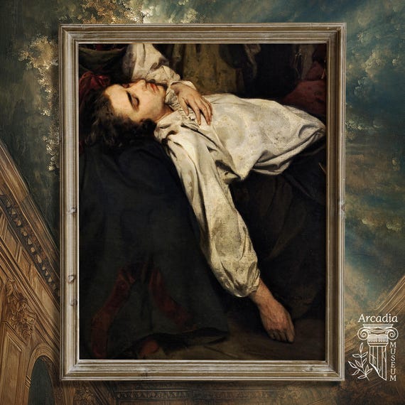 Decadent Young Man Painting, Donna Tartt The Secret History Print, Dark Academia Poster