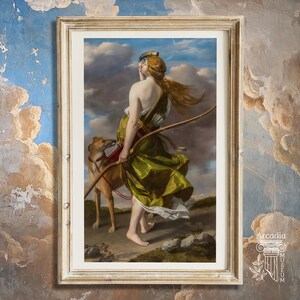 Diana The Huntress, Orazio Gentileschi Print, Vintage Painting, Goddess Diana Giclée Poster, Greek Mythology Art